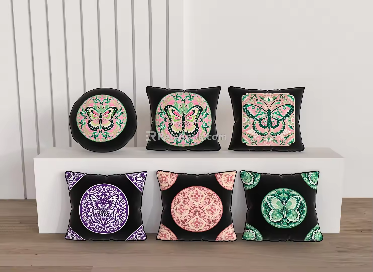 Butterfly Pattern Pillow Butterfly 3d model
