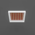 Modern Square Ceiling Design With Red Grid Pattern And White Frame 3d model