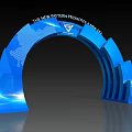 Blue Modern Archway Featuring New Pattern Harmony Text And Illuminated Design
