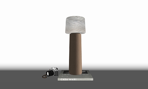 Quiet solid wood table lamp 3d model