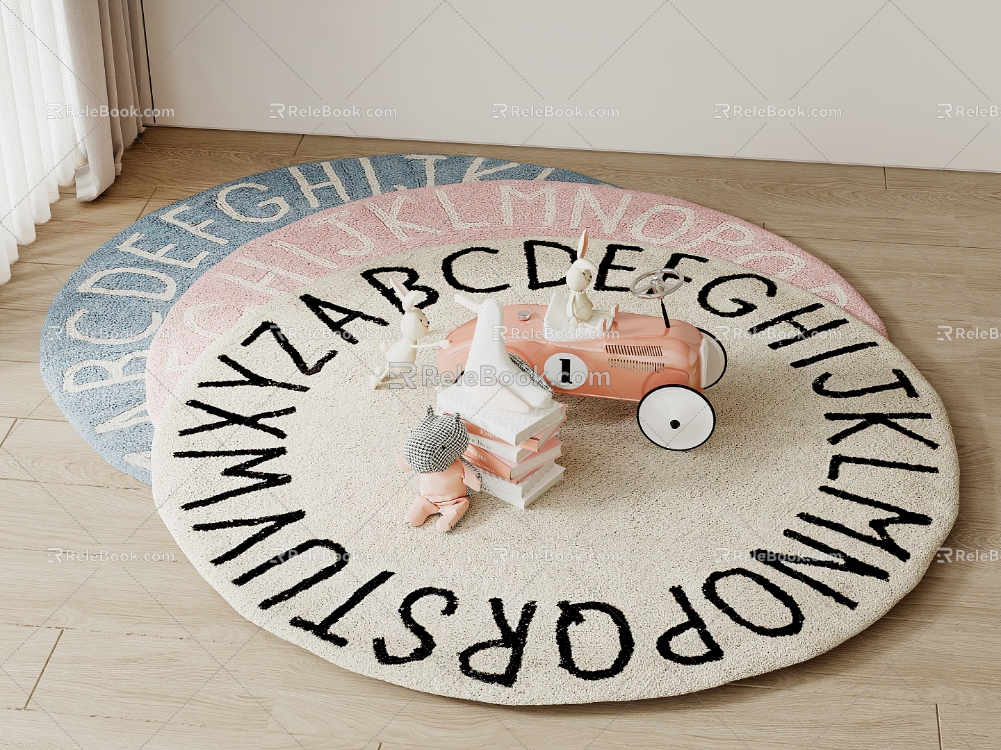 Children's Carpet Round Carpet Children's Toys 3d model