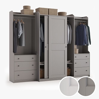 gray wardrobe combination 3d model