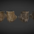 Four Pairs Of Vintage Distressed Leather Short Boots In Multicolor Styles