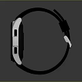 Modern Sport Watch Featuring Black Strap Silver Bezel Black Dial and Red Hands