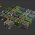Varied Colored Terrain Cubes with Diverse Textures and Natural Surface Features
