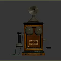 Classic Vintage Telephone With Wooden Cabinet Horn Receiver And Rotary Dials