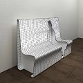 Modern Public Chair With Metal Structure Human Silhouette Cutout In Indoor Setting