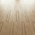 Modern Wooden Floor With Intricate Geometric Hexagon And Strip Pattern Design