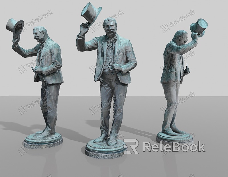 European-style male musician sculpture model