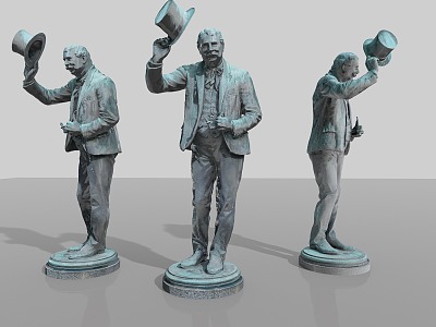 European-style male musician sculpture model