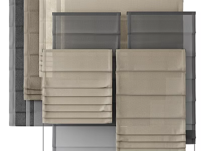 Roman Shades In Various Neutral Colors For Decoration 3d model