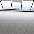 Light Colored Floor Tiles in Spacious Bright Room With Large Windows And City View