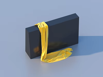 Practical Black Rectangular Daily Life Supply Box Wrapped With Yellow Cloth 3d model