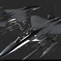 Two Modern Silver Gray Military Fighter Jets With German Flag And Weapon Mounts