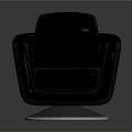 Modern Black Leather Accent Chair With Circular Metal Base And Comfortable Armrests