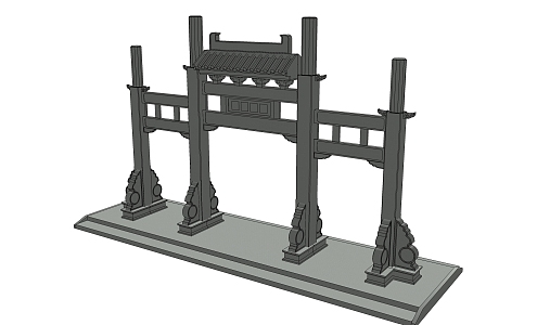 Chinese archway 3d model