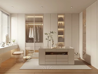 Modern cloakroom wardrobe dresser 3d model