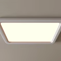 Square White Frame Ceiling Light with Bright Illumination Mounted on Light Colored Ceiling 3d model