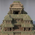 Ancient Architecture Multi Tiered Structure With Intricate Design Traditional Roof And Balconies