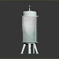 Cylindrical Industrial Device With Silver Top White Body And Metal Support Legs