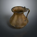 Sculpted Antique Brass Pitcher With Detailed Artisan Carving And Ornate Handcrafted Handle