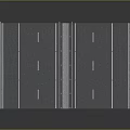 Urban Road Structure With Multiple Lanes Green Median Strip And White Lane Markings