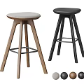 Modern Bar Stools with Wooden and Black Design Cross Support Base and Multiple Color Options