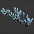 Blue Crystal Decorative Ornament Set with Various Sizes and Shapes for Home Decoration