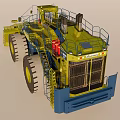 Yellow And Blue Heavy Duty Construction Loader With Large Bucket And Tires