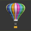 Multicolored Hot Air Balloon Amusement Ride with Bright Color Design and Basket