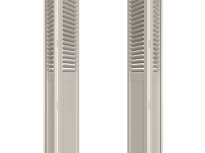 Light Colored Folding Doors With Louvered Design 3d model