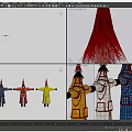Traditional Ancient Soldier Clothing With Pointed Hats In Multiple Colors