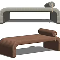 Modern Striped Ottoman Furniture In Beige And Brown Colors For Home Decor