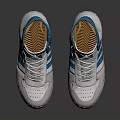 Stylish High Top Sneakers White And Blue With Stripes Laces For Daily Wear
