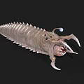 Prehistoric Armored Creature with Spiked Exoskeleton Large Eyes and Sharp Claws
