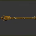 Ornate Golden Decorative Rod With Intricate Carvings And Shiny Metal Surface