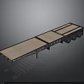 Heavy Duty Flatbed Trailer With Wooden Deck And Black Frame Wheels