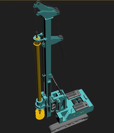 modern rotary drilling rig 3d model