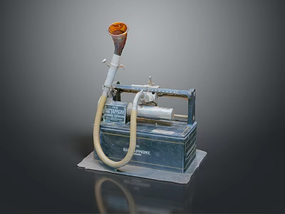Industrial Electronic Appliance Device With Orange Component Yellow Hose And Metal Structure 3d model