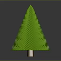 Abstract Green Conical Plant with Layered Scaled Leaves Artistic Design on Dark Background