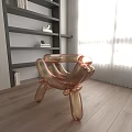 Unique Shape Sofa With Balloon Design And Copper Metallic Finish In Modern Living Room