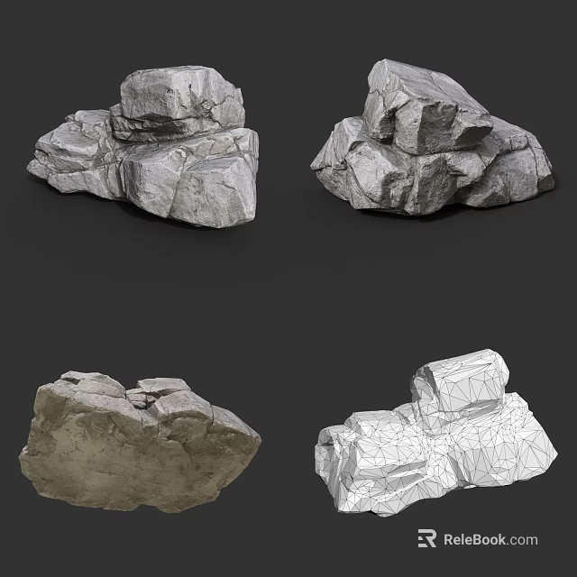 Natural Stone Pieces With Different Shapes And Textures For Decorative Use 3d model 