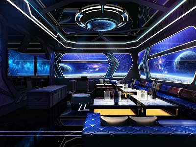 Bar Space Capsule Box Space Station Rest Area Travel Capsule Spaceship Future Time and Space 3d model