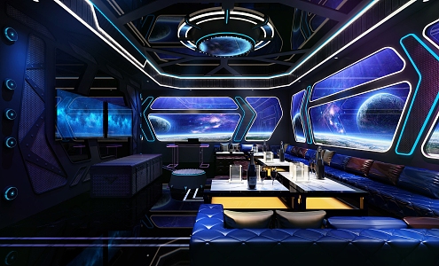 Bar Space Capsule Box Space Station Rest Area Travel Capsule Spaceship Future Time and Space 3d model