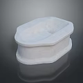 White Textured Stone Bathtub With Two Tiered Design And Sleek Surface 3d model