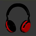 Comfortable Over Ear Computer Headphones With Stylish Black Red Design And Ergonomic Fit