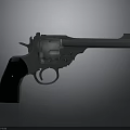 Classic Revolver Weapon With Metal Body And Black Grip Design Details