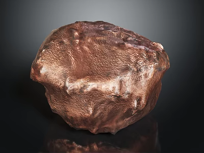 Natural Decorative Stone with Rough Surface and Copper Brown Color for Home Decor 3d model