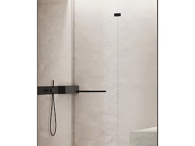 Modern Black Shower System with Overhead Rainfall Head and Handheld Sprayer 3d model