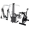 Multifunctional Fitness Trainer With Seated Row Machine And Exercise Bike For Home Gym